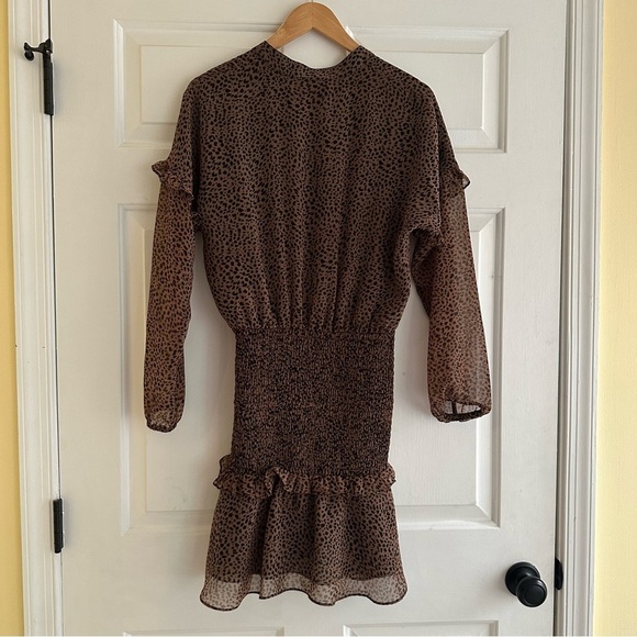 Aqua Leopard Printed Ruffled Mini Dress XS - Picture 4 of 7